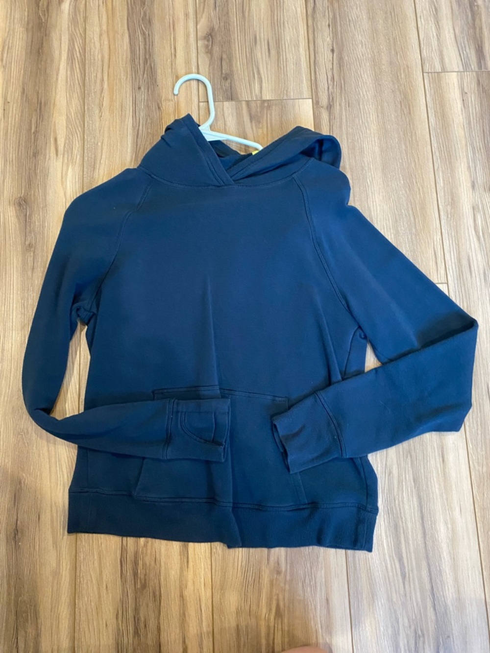 Athleta Girl Navy Hoodie with Lime Trim